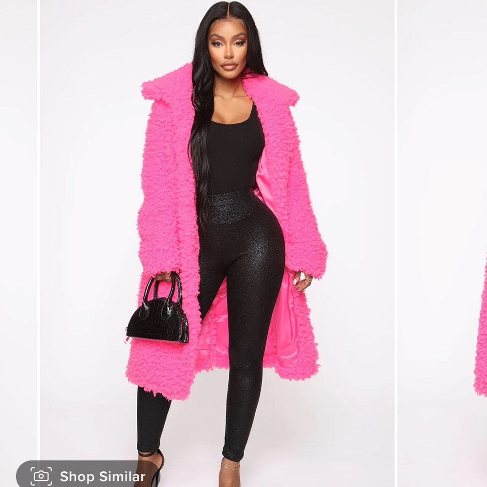 Never worn Hot Pink Teddy Bear coat